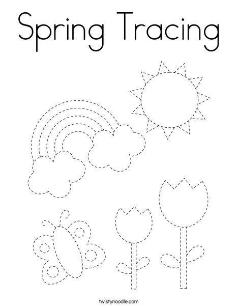 spring tracing coloring page preschool tracing tracing worksheets