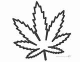 Weed Leaf Coloring Pages Drawing Marijuana Linear Printable Color Adults Kids sketch template