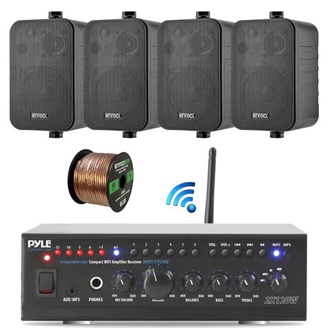 pyle wifi bluetooth stereo amplifier  watt home theatre receiver  enrock   watt