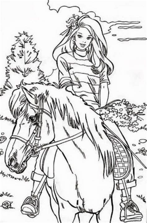 barbie horse coloring pages