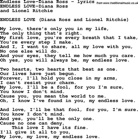 Diana Ross And Lionel Ritchie Endless Love Frases