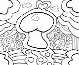Coloring Pages Trippy Mushroom Weed Color Printable Psychedelic Lineart Drawings Stoner Abstract Mushrooms Peace Deviantart Template Hippie Printablee Via Sign sketch template