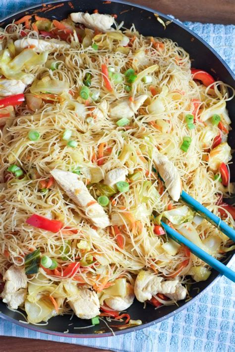easy pancit noodles  veggies recipe pancit noodles chicken