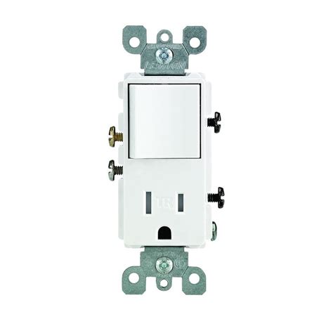 leviton decora  amp tamper resistant combo switch  outlet white   ws  home depot