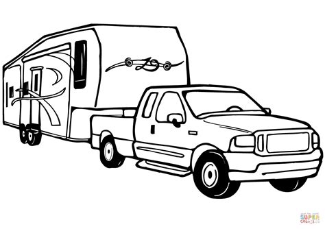 gambar truck rv camper trailer coloring page  printable click pages