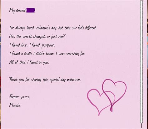 valentines day letter issue  monika  storymonikamoddev