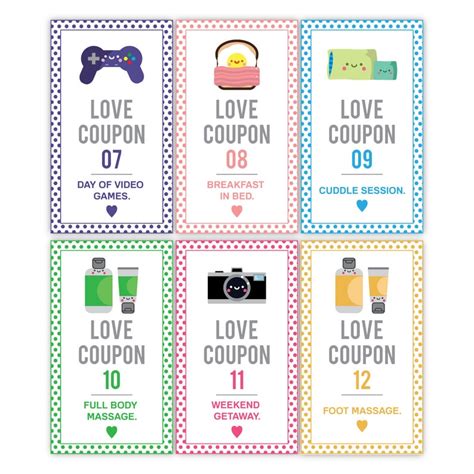printable romantic love coupons instant download valentines etsy