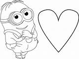 Coloring Minion Pages Heart Cute Valentine Broken Printable Print Color Double Getcolorings Colouring Shape sketch template