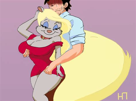 rule 34 animaniacs anthro blonde hair breasts cleavage collar dress