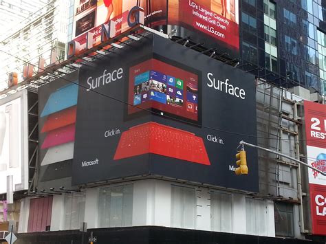 microsoft surface ad time square  york city  microsoft surface