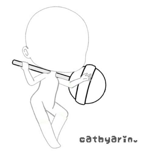 🍃gacha base cr to cathyarin instagram 🍃 desenho de poses base
