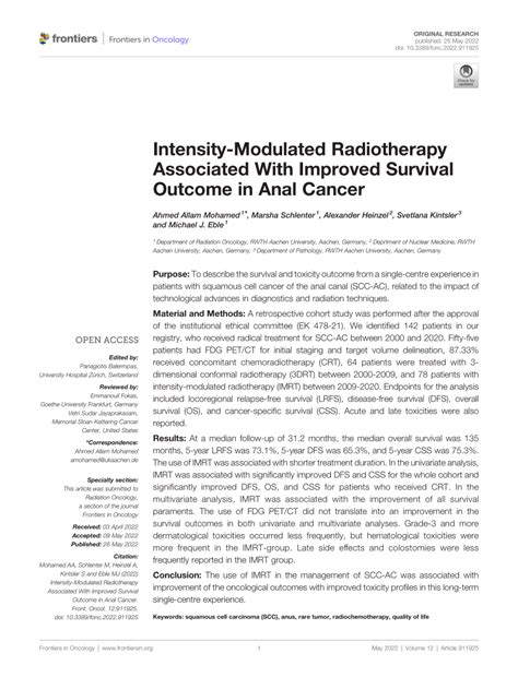 pdf intensity modulated radiotherapy associated with improved