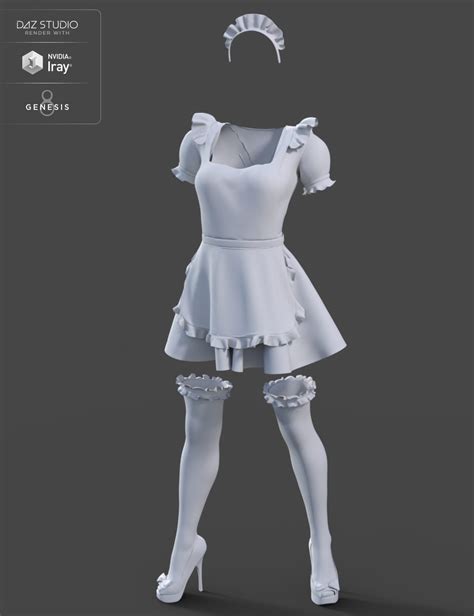 dforce maid outfit for genesis 8 female s daz 3d