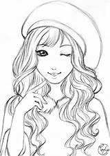 Coloring Pages Girls Drawings Girl Drawing Girly Realistic Fashion Teenage Sketches Cute Colouring Color Anime Faces Books Sheets Beautiful Linearts sketch template