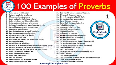 examples  proverbs english study