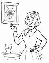 Coloring Pages Wednesday Munsters Marilyn Housekeeper Laments Ineptitude Their Template sketch template