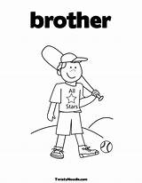 Brother Coloring Pages Template Baseball Player sketch template
