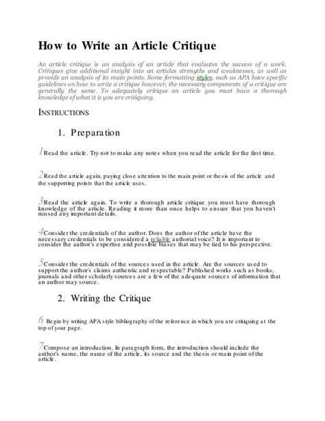 critique  scholarly article   write  peer review