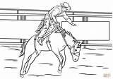Coloring Rodeo Riding Bronc Pages Roping Printable Calf Cowboy Drawing Paper sketch template