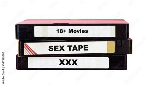 video tape label with sexy xxx 18 adult movie sex tape isolated stock