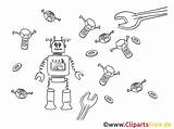 Ausmalen Malvorlage Roboter Werkzeuge Technik Kostenlos sketch template