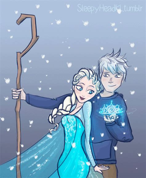 jack frost and queen elsa animated 1641458 by aaron