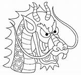 Dragon Head Coloring Chinese Face Pages Dragons Color Colored Print sketch template