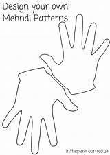 Hand Mehndi Colouring Pages Patterns Own Hands Coloring Printable Kids Draw Harmony Designs Print Intheplayroom Blank Templates Prints Handprints Playroom sketch template