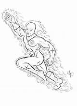 Torch Human Coloring Pages Marvel Deviantart Getcolorings sketch template