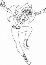 Coloring Batgirl Super Hero High Pages Printable Girl Bat sketch template
