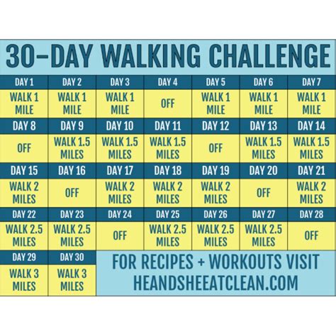 day walking challenge  printable tracking chart
