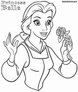 Belle Coloring Princess Pages Print Coloringway sketch template