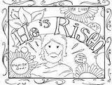 Coloring Easter Pages Risen He Adult Jesus Kids sketch template