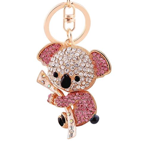 easya key keychain cute animal keychains crystal rhinestone key chain
