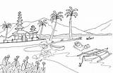 Pemandangan Mewarnai Pantai Alam Sawah Objek Lucu Pegunungan Bermain Pura Gunung Kumpulan Inspirasi Perahu Gapura Kehidupan Sedang Indah Nusantara Harian sketch template