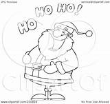 Ho Coloring Outline Santa Clipart Laughing Illustration Text Royalty Rf Toon Hit sketch template