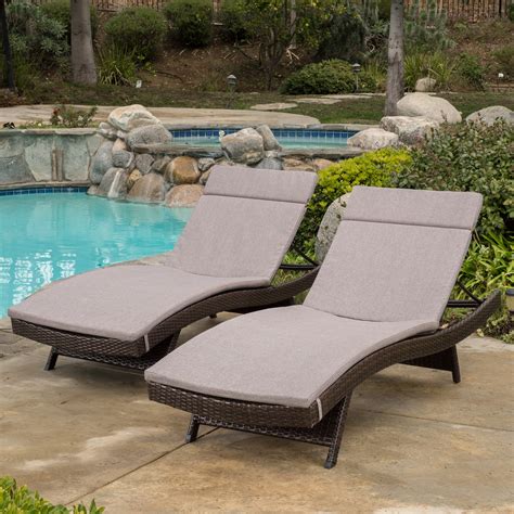 anthony outdoor wicker adjustable chaise lounges  cushions set   multibrown charcoal
