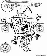 Halloween Coloring Spongebob Pages Printable Print Color Book sketch template