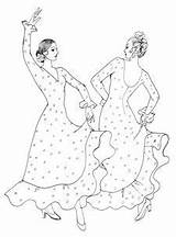 Flamenco Dancers sketch template