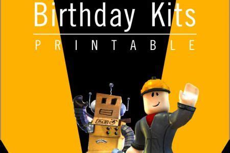 printable roblox birthday party kits template  printable
