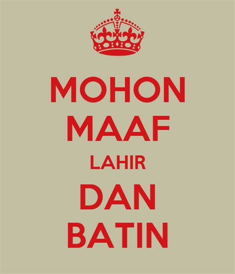 Mohon Maaf Lahir Dan Batin Poster Ekosantosohrahmat Keep Calm O Matic