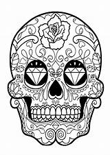 Muertos Dia Los Skull Coloring El Pages Adults Dead Mandala Día Halloween Justcolor Book sketch template