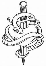Dagger Tulamama Snakes Template sketch template