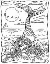 Coloring Scary Mermaid Halloween Printable Pages Pdf Book Adult Colouring Sirens Etsy Sheets Digital Nightmares Downloadable sketch template