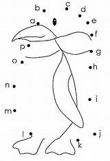 Coloring Penguin Latihan Titik Maternelle Aqiqah Hikmah Points Relier Dinosaur sketch template