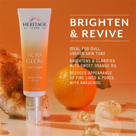 heritage store aura glow gel cream  oz hydrating rose ebay