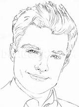 Josh Hutcherson Dragoart sketch template