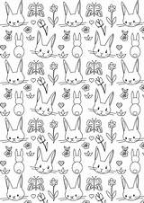 Paper Coloring Bunny Printable Birthday Papers Pattern Freebie Ausdruckbares Geschenkpapier Looking Just Click sketch template