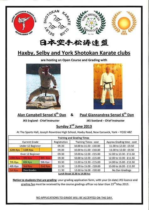 selby shotokan karate club york karate course and grading