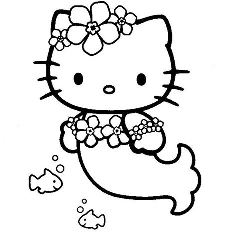 kitty mermaid coloring pages coloring home
